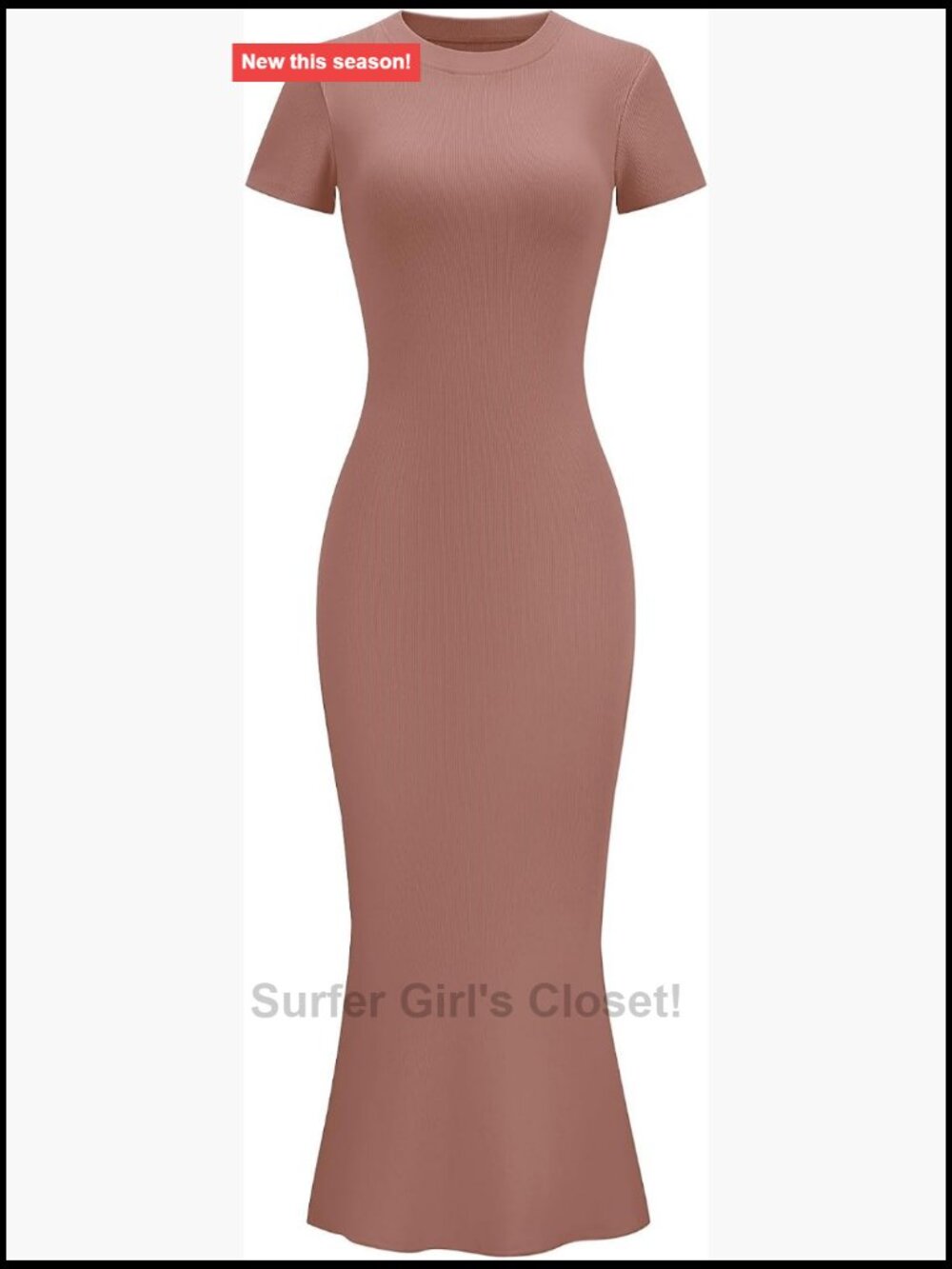 Fishtail Hem Ribbed Maxi Dress, Sexy Fitted Mermaid Bodycon, Soft Cotton Lounge